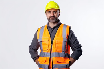 Professional civil engineer on isolated white background