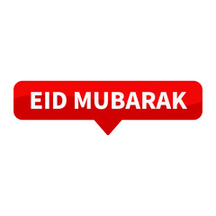 Eid Mubarak Text In Red Rectangle Shape For Promotion Information Announcement Business Marketing Social Media
