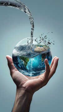 World water day or earth day concept. Earth, ecology, nature, planet concepts.