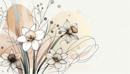 Elegant Daffodils Design Background
