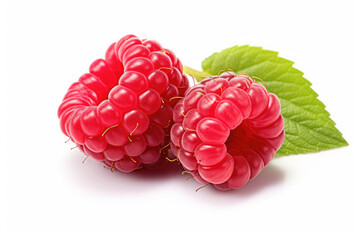Raspberry fruit, isolated white background