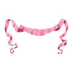 Fototapeta premium Watercolor vintage pink banner clipart Illustration