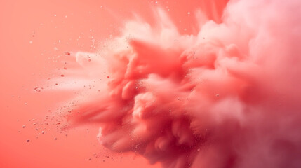 abstract background of pink splashes of powder, pigments explosion