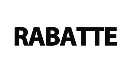 Rabatte schwarze plakative 3D-Schrift, Aktionsangebot, Ermäßigung, Vergünstigung, Sonderpreis, Schnäppchen, reduziert, Preisnachlass, Aktion, Sonderaktion, Gutschein-Code, Rendering, Freisteller