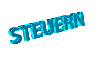 Steuern - goldene plakative 3D-Schrift, Abgaben, Finanzamt, Einkommensteuer, Umsatzsteuer, Körperschaftsteuer, Mehrwertsteuer, Steuerpflicht, Business, Freisteller, Rendering