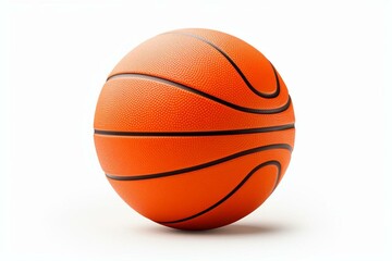 Detailed basketball isolated on white. Generative AI