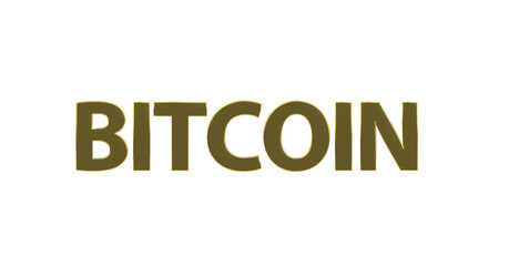 Bitcoin - goldene plakative 3D-Schrift, Kryptowährung, digitale Währung, Finanzen, Investition, Geldanlage, Wirtschaft, anonym, Freisteller, Rendering
