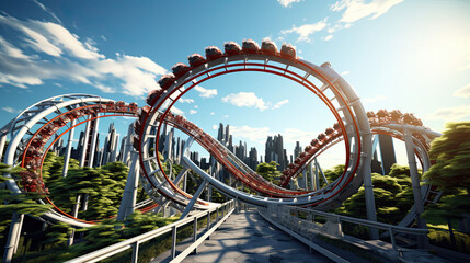 Looping Roller Coaster background