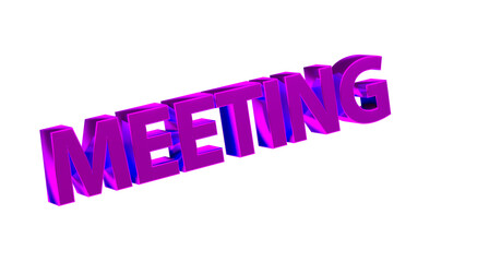 Meeting - pinke plakative 3D-Schrift, Besprechung, Planung, Agenda, Sitzung, Besprechungsraum, Team, Effizienz, Rendering, Freisteller