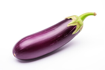 Single eggplant vegetable, isolated white background