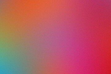 Abstract noisy gradient background of multicolored red, green and orange colors. Color palette, colorful pattern with a soft noise effect. Holographic blurred grainy gradient banner texture