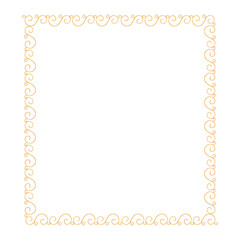 Golden Decorative Border Frame Vector Illustration