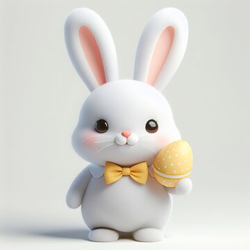 Amazing illustration of the Easter bunny on a white background. Easter holiday.