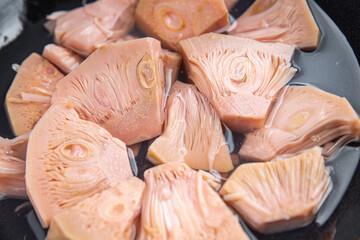 breadfruit jackfruit canned fruit tasty eating cooking meal food snack on the table copy space food...