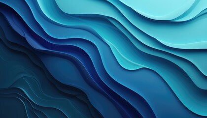 Obraz premium Blue gradient abstract wavy background