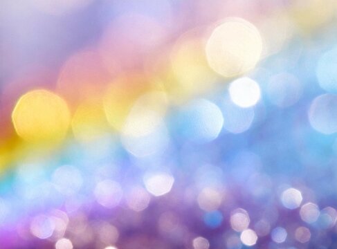 Rainbow bokeh light effect design background with copy space. Graphic template.