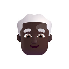 Man:  Dark Skin Tone, White Hair