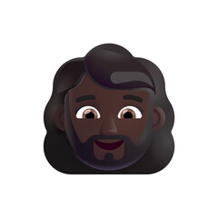 Woman: Dark Skin Tone, Beard