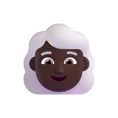 Woman: White Hair Dark Skin Tone