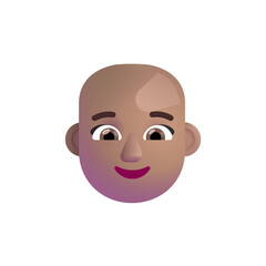 Woman: Bald Medium Skin Tone