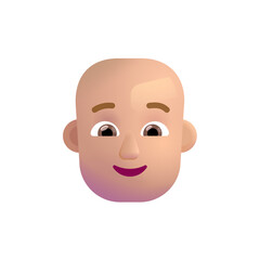  Person: Bald Medium-Light Skin Tone