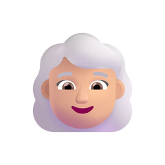 Woman: White Hair Medium-Light  Skin Tone