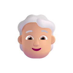 Person: White Hair : Medium-Light Skin Tone