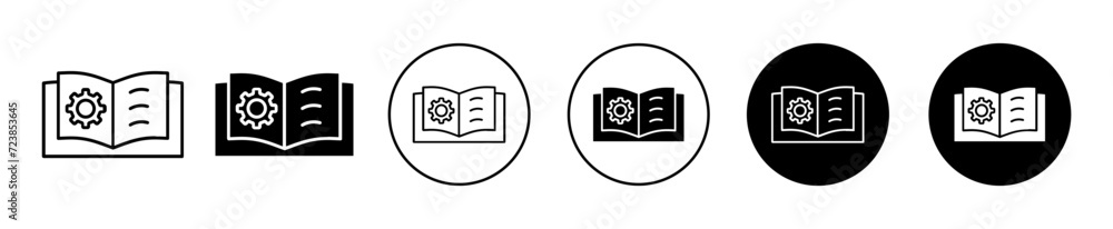 Aufkleber guide vector icon set collection. guide outline flat icon.