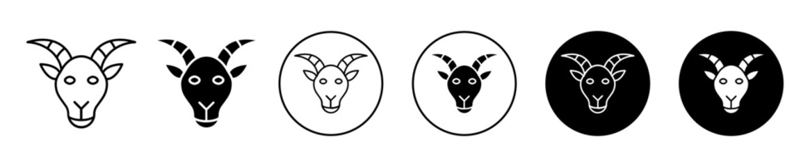 Goat vector icon set collection. Goat Outline flat Icon.