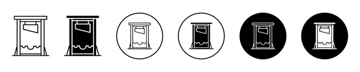 Guillotine vector icon set collection. Guillotine Outline flat Icon.