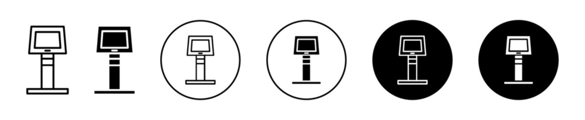 Kiosk vector icon set collection. Kiosk Outline flat Icon.