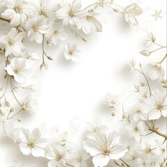 Abstract white background with white flowers