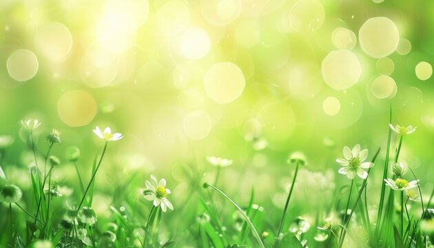 Abstract spring background with grass