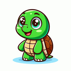 Obraz premium Cartoon character turtle, flat colors