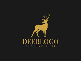 deer logo vector illustration. deer silhouette logo template