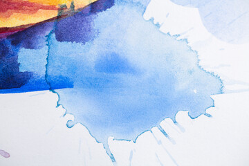 Watercolor wash. Painted in watercolor on a white background. Hand painted watercolor background. 