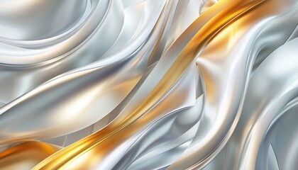 Abstract silver and gold wavy background