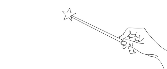 magic wand line art style © Adhi