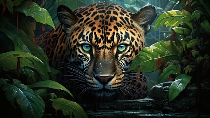 world wildlife concept close up portrait of a leopard in the jungle