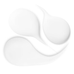 Smears of white cream on empty background
