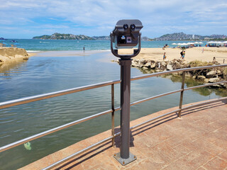 Coin-Operated Binoculars Overlooking Acapulco Beach