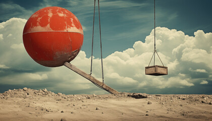 Surreal representation of worker and work