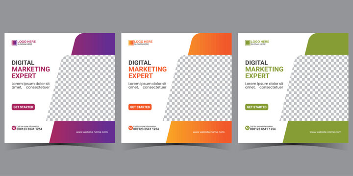 business social media post template. corporate media post template. set of square banner template.