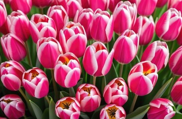 Obraz na płótnie Canvas pink tulips in a garden