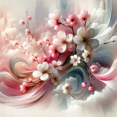 Spring Essence: Abstract Cherry Blossoms