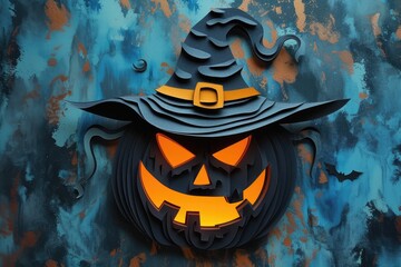  jack o lantern with a witch hat 