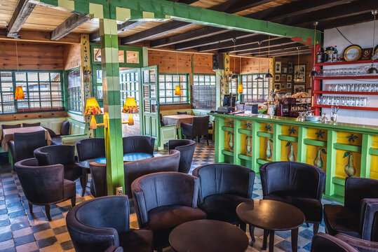 Kustendorf, Serbia - August 29, 2015: Restaurant in Kustendorf village, also called Drvengrad built by Emir Kusturica