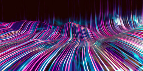 Neon Holographic Waves on Dark