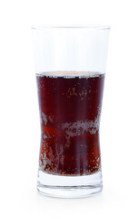 glass of soft drink isolated on white background.