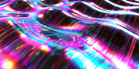 Obraz premium Neon Holographic Light Waves